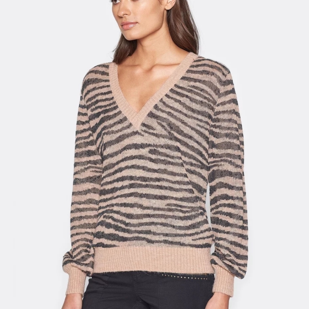 Inira Tiger Stripe Metallic Sweater